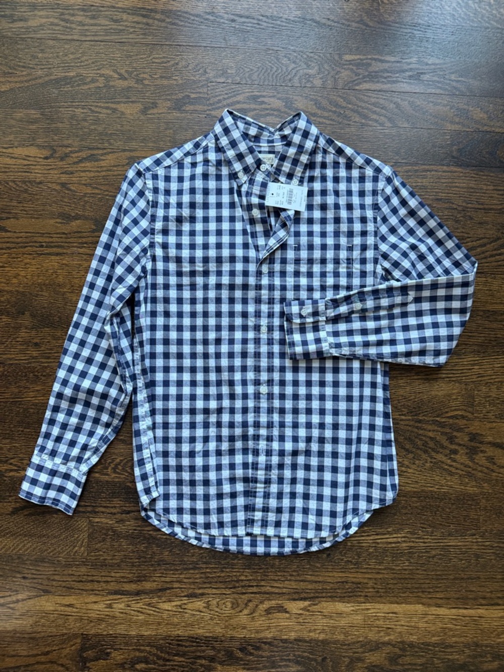 Crewcuts Navy and White Check Button-Down Shirt